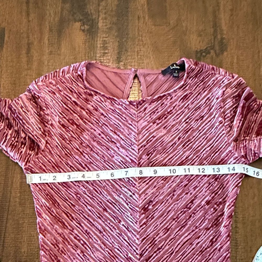 Lulus Pink velvet Long-Sleeve Ribbed bodysuit - Picture 5 of 9